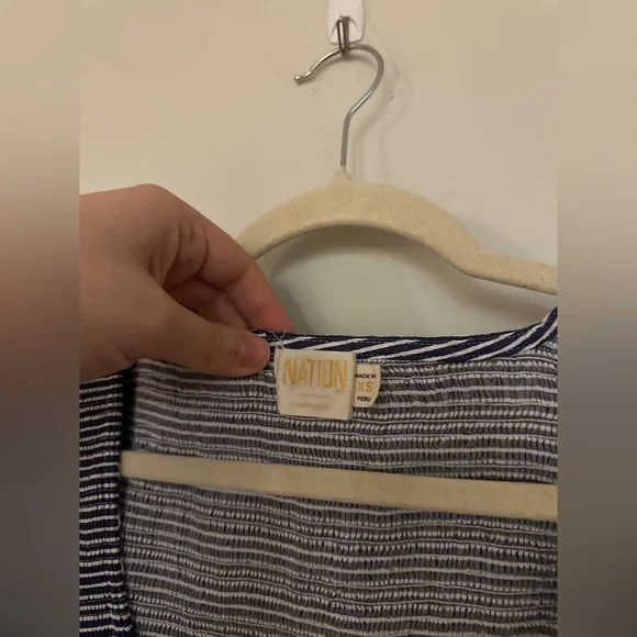 Nation LTD Striped Puff Sleeve Minidress - Size XS - Picture 6 of 7